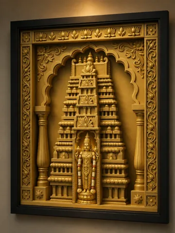 Marco decorativo: Temple Gopuram Wall Decor Frame 2.5D — vista de referencia 3