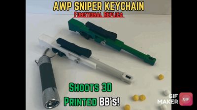 AWP Sniper Keychain FUNCTIONAL BB Blaster Gun