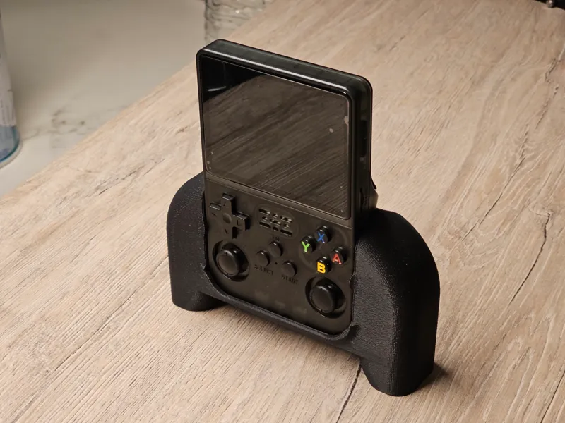 R36s game console - Grip with fuzzy skin