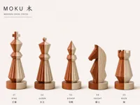 MOKU 木 — Minimalist Chess Pieces-Weiße Eiche