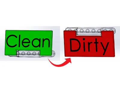 Self resetting dishmachine sign