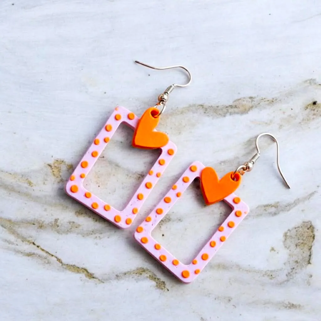 Valentine's Day Earrings Funky Heart Jewlery view 2