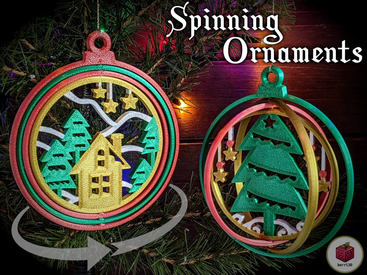 Spinning Christmas Tree Ornaments by berri3D MakerWorld: Download Free 3D Models - 3D model önizlemesi