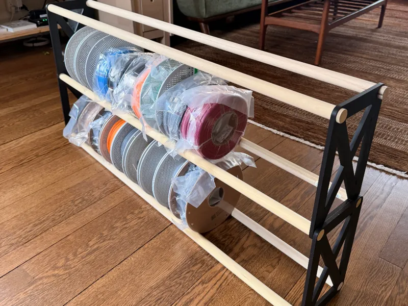 Modular filament spool shelf 