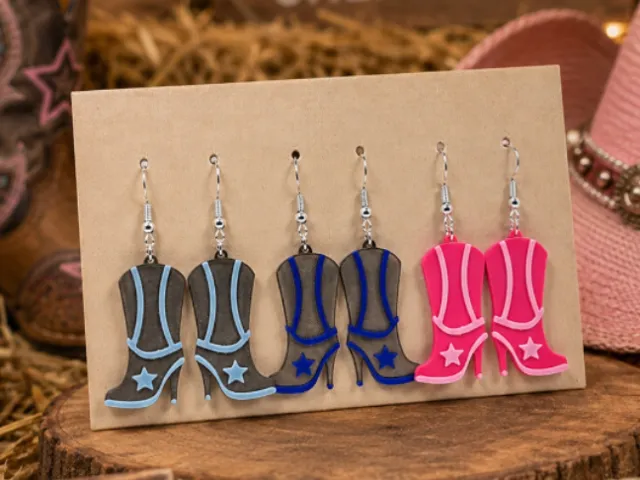 Cowgirl boot earrings