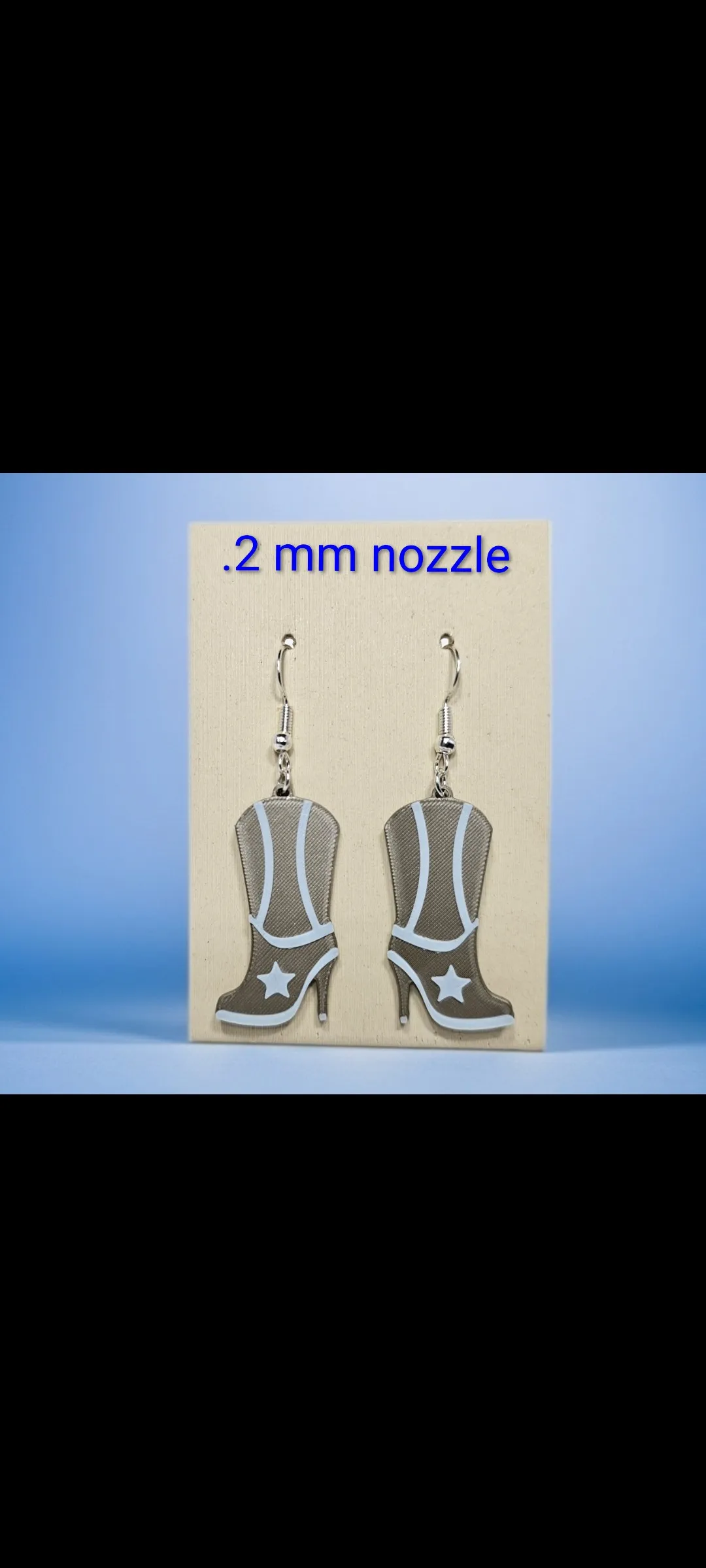 Cowgirl boot earrings view 2