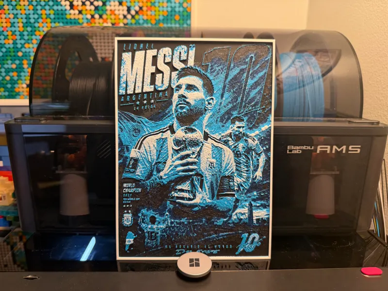 Messi Argentina World Cup Card HueForge (w/wo AMS)