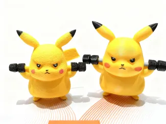 皮卡丘-举哑铃/Pokemon-Strong Pikachu lifting dumbbells