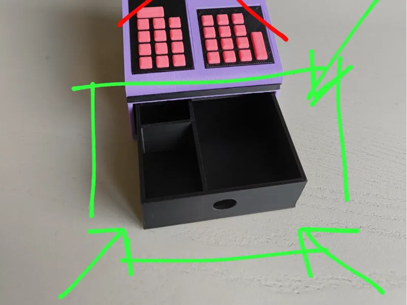 Cash register bottom with drawer