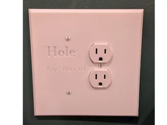 Double Gang Half Outlet Half Blank Cover