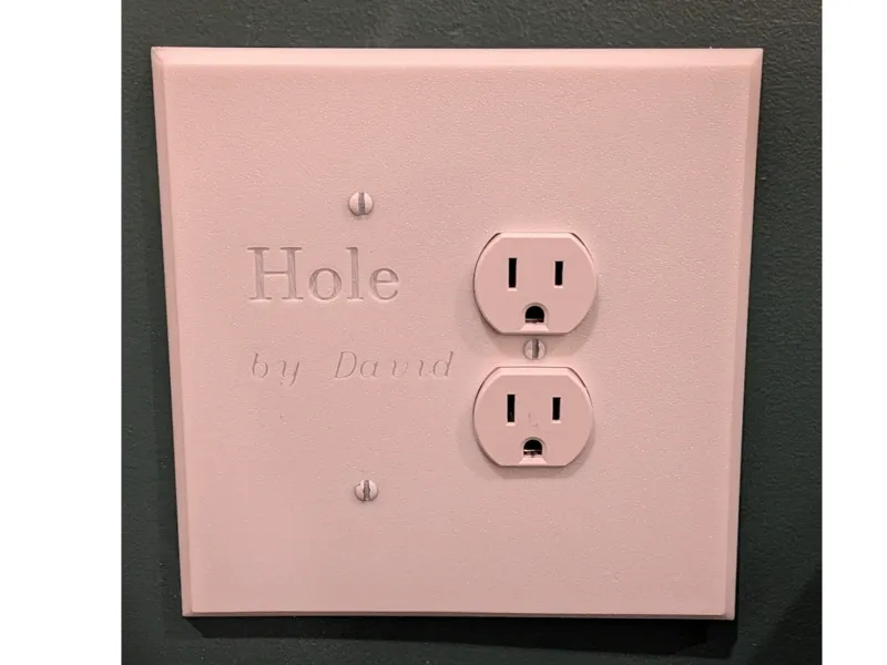 Double Gang Half Outlet Half Blank Cover