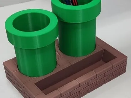 Green Pipes Pencil Holder