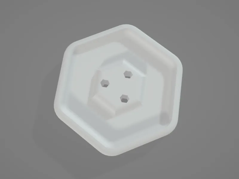 Hexagonal button