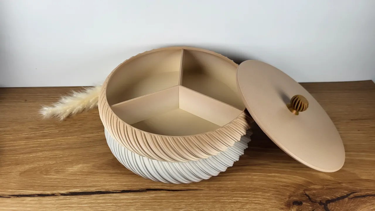 Stackable Bowl / Tray - Curved with Inlays view 3