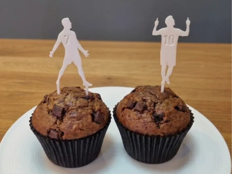 Messi vs Ronaldo Football Cake Topper Soccer