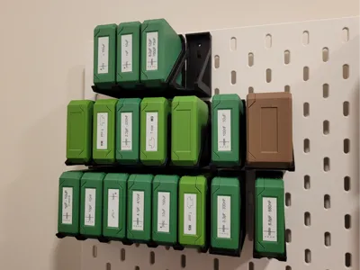 Skadis holder for Clamshell parts boxes v2