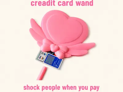 Wings Heart-Shaped Fairy Wand， Credit Card Wand