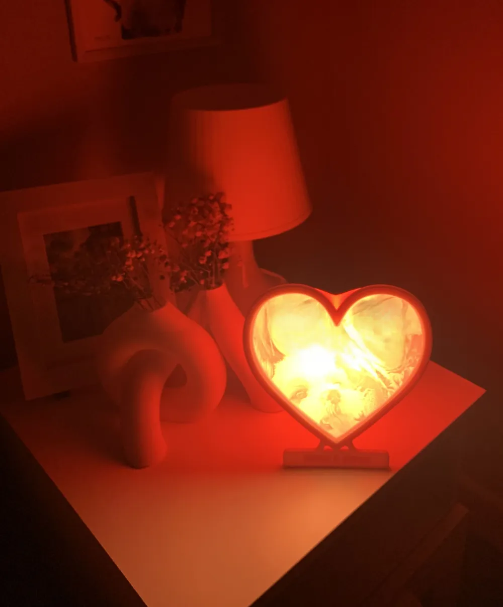 Valentine's Day Heart Lithophane Lamp (LEDKIT 001) - Free 3D Print