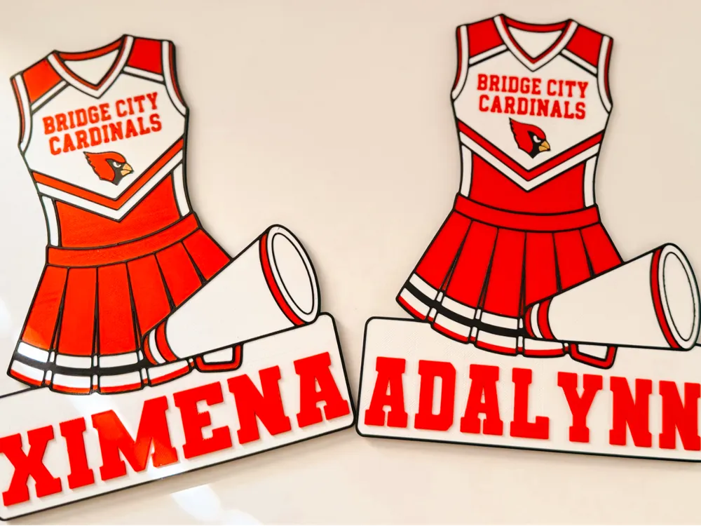Letrero o emblema decorativo: CUSTOMIZABLE CHEER SPIRIT STICK TEMPLATE. Referencia del modelo original.