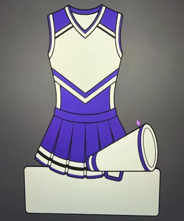 Letrero o emblema decorativo: CUSTOMIZABLE CHEER SPIRIT STICK TEMPLATE — vista de referencia 3