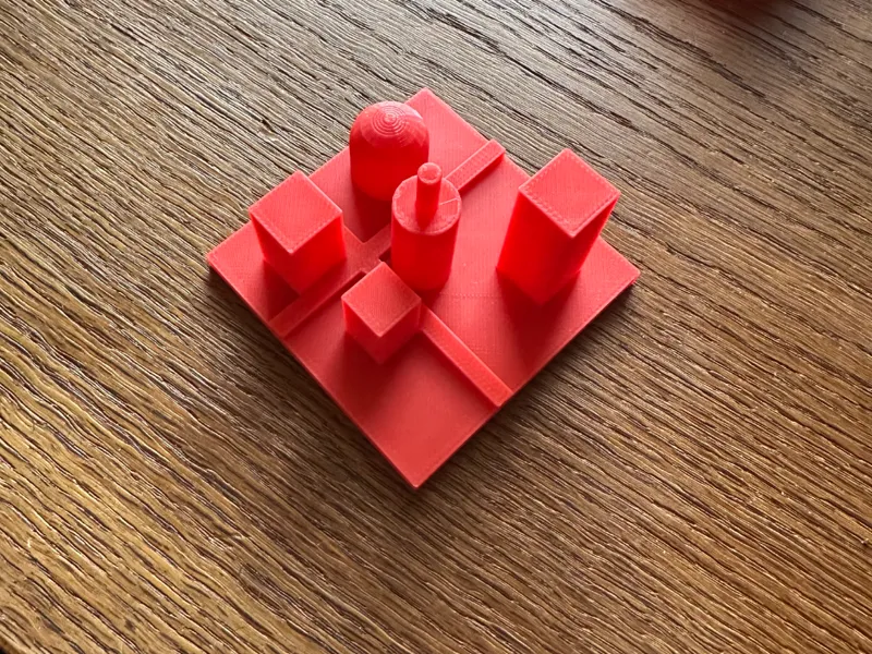 Stadtmodell mit 5 Gebäuden