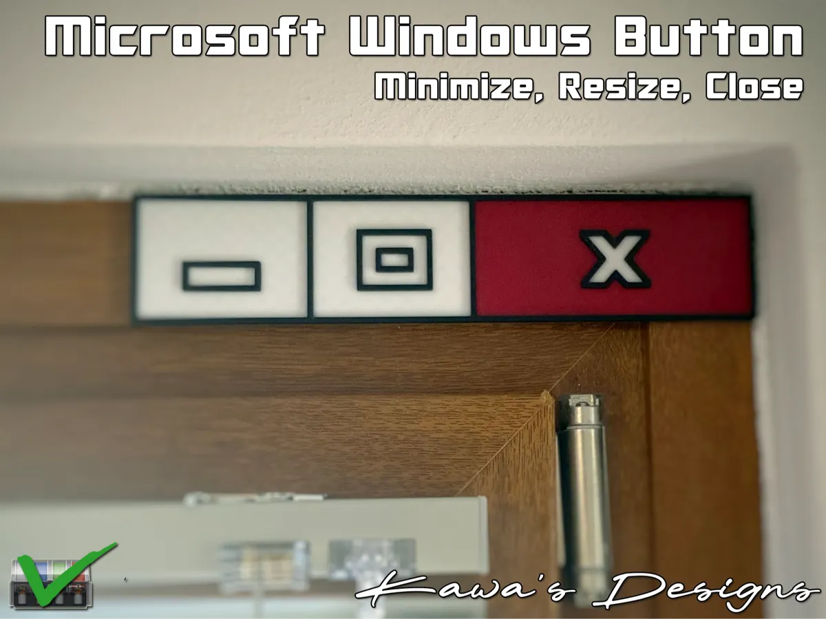 Windows Minimize, Resize and Close button - Free 3D Print Model ...