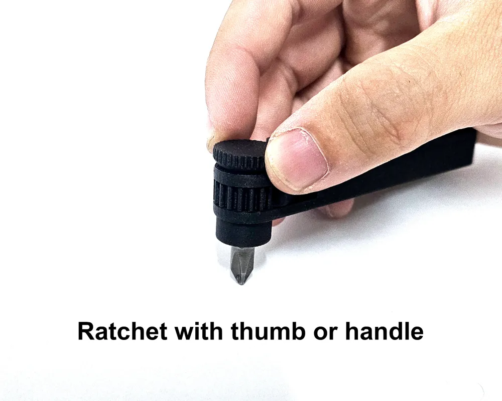 Reversible Ratcheting Mini Driver w/ Bit Storage - Free 3D Print Model ...