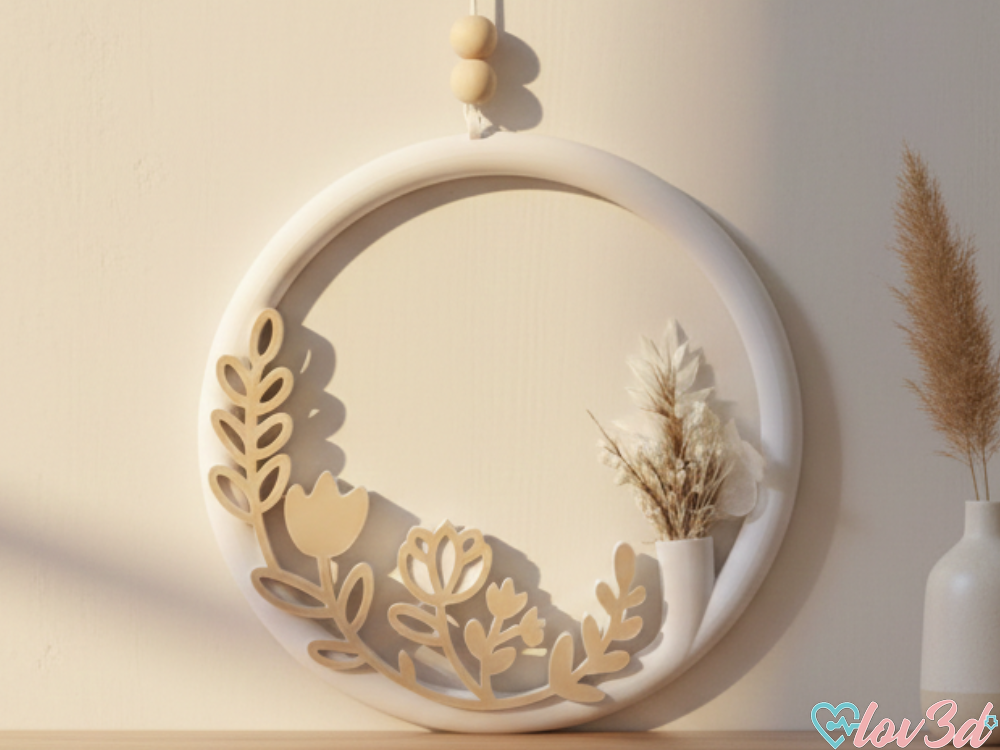 Boho Floral Wreath with Integrated Mini Vase