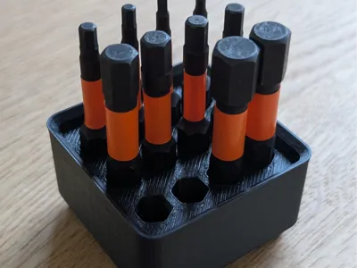 Gridfinity Drill Bit Holder for Tall Bits