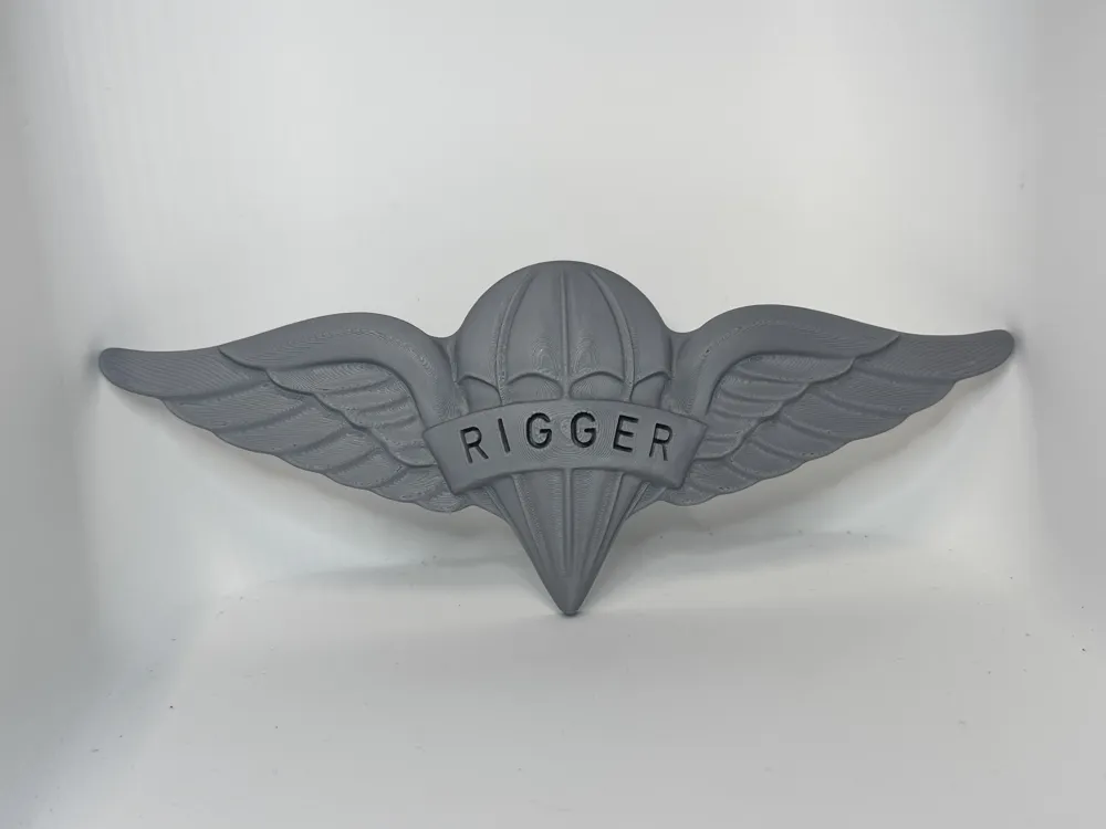 US Army Parachute Rigger Badge Plaque - Free 3D Print Model - MakerWorld