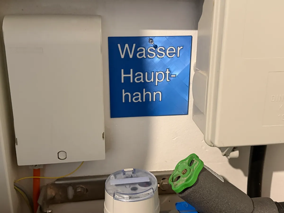 Main Water Tap Sign - Free 3D Print Model - MakerWorld