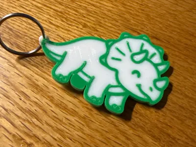 Triceratop Keychain
