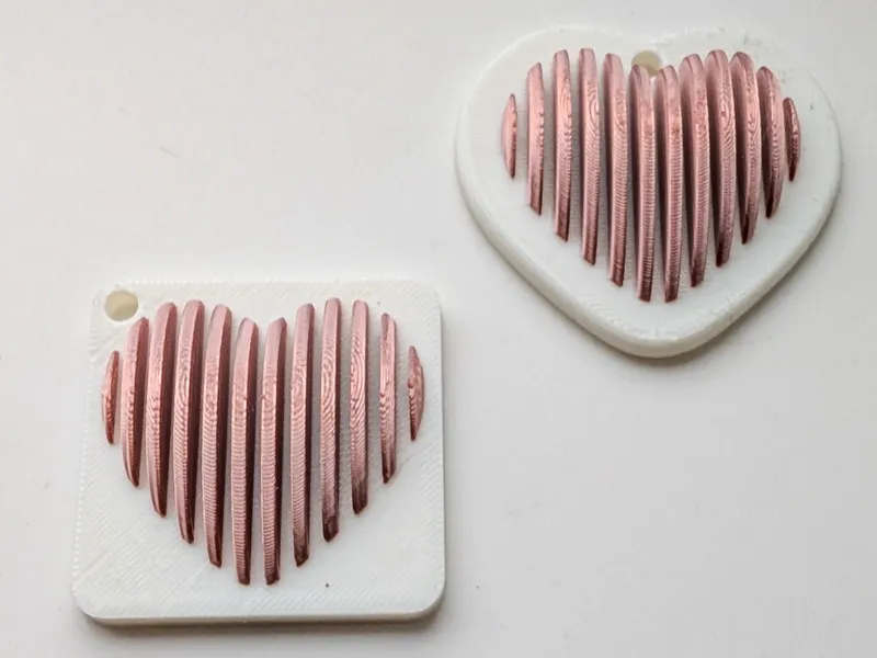 Ribbed Heart Keychain Pendant