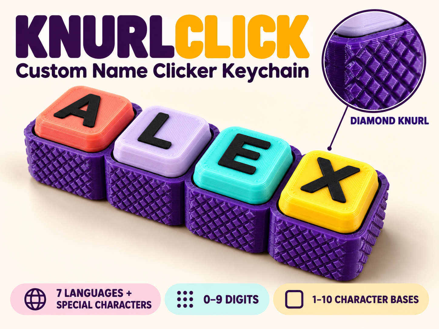 Custom Name Clicker Keychain - 1