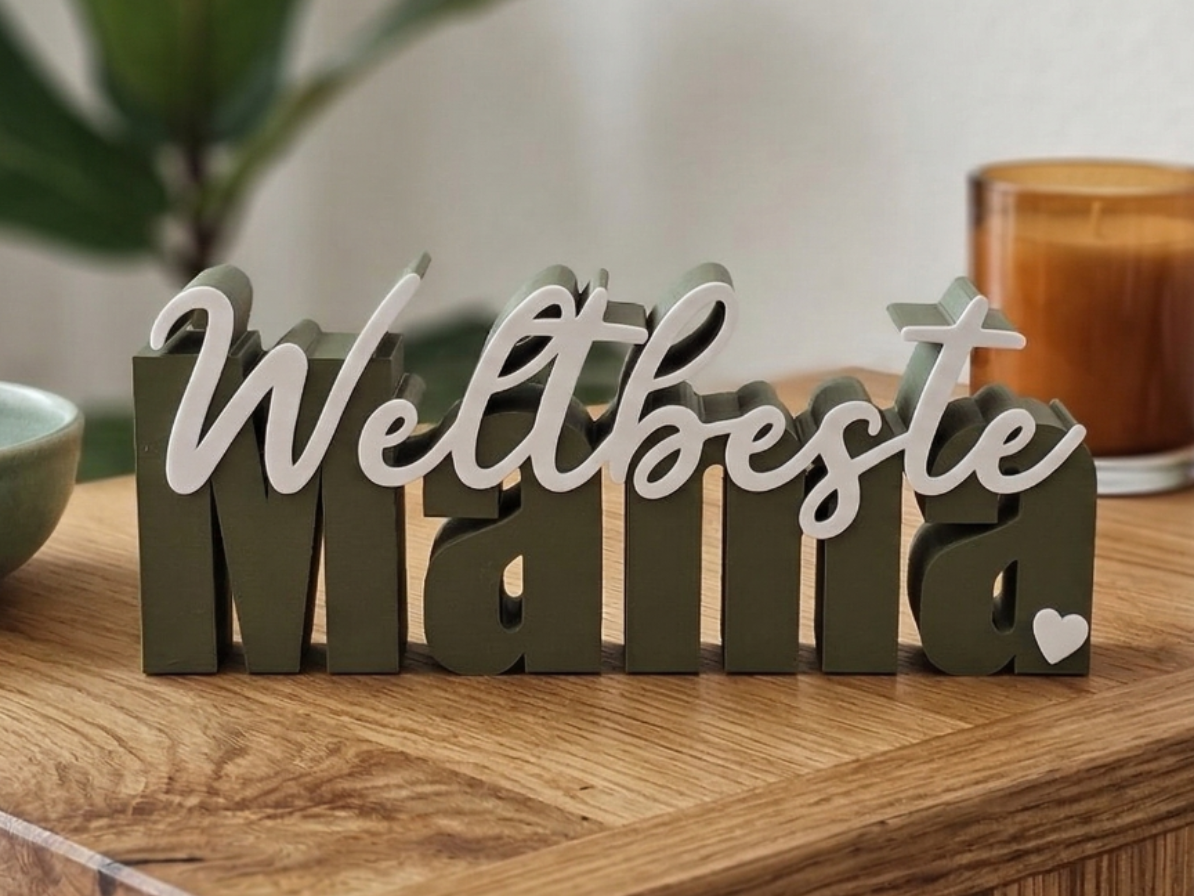 Schriftzug "Weltbeste Mama" Deko Muttertag
