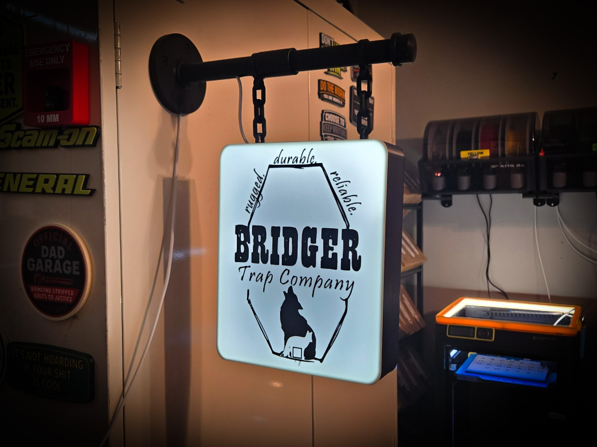 BRIDGER TRAP COMPANY ~ 2-Sided Hanging Lightbox