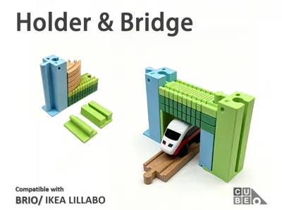 CUBEUNi-track holder and bridge kit -IKEA/BRIO