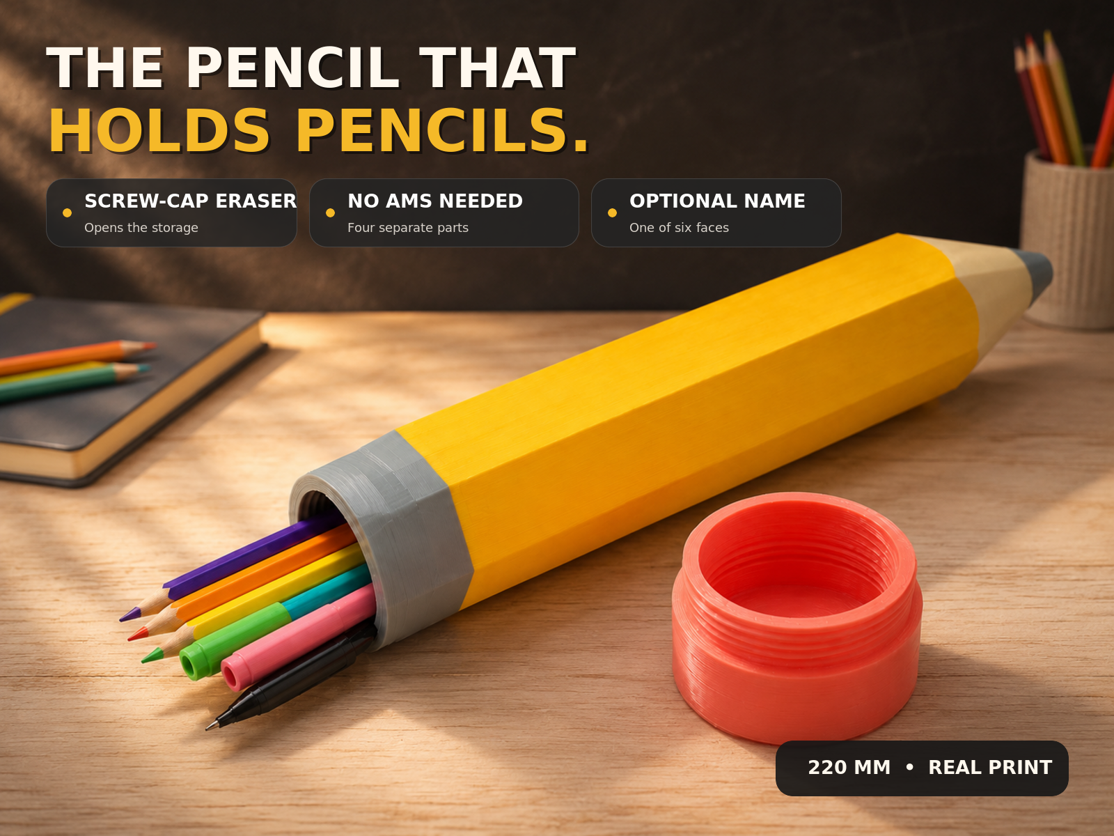 The Pencil That Holds Pencils – Giant Pencil Case 3D model