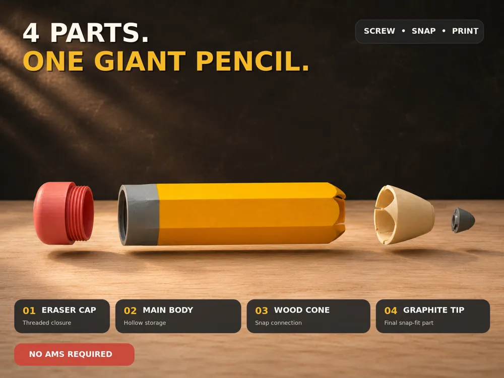 The Pencil That Holds Pencils Giant Pencil Case Free 3D Print Model the-pencil-that-holds-pencils-giant-pencil-case-free-3d-print-model