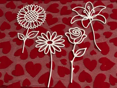 Minimalist Flower Set - Line art