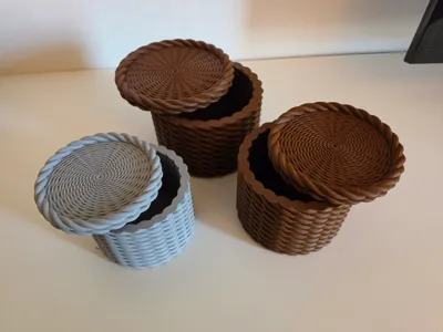 Round Rope Basket - With Lid