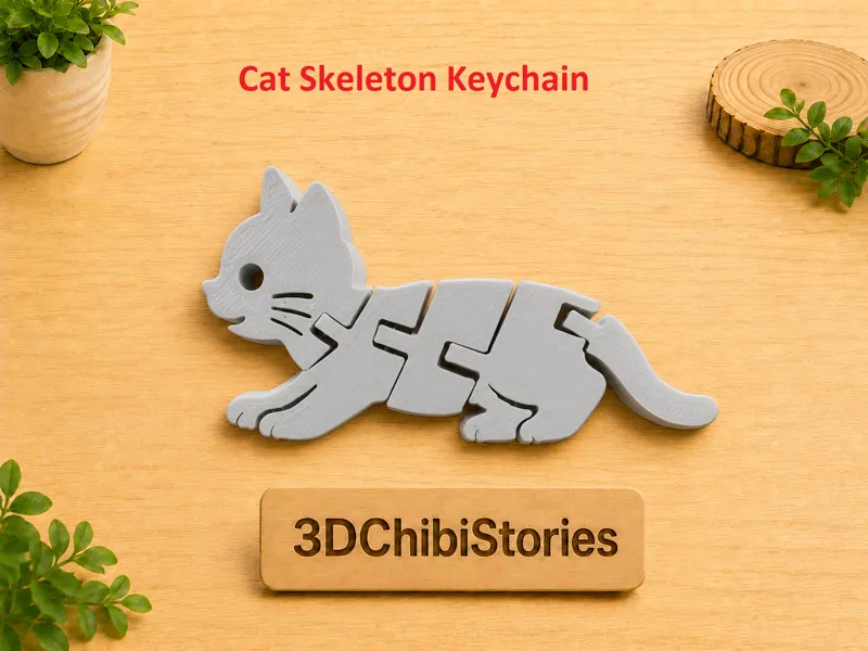 Articulated Cat #SingleColor #FreeThePrint
