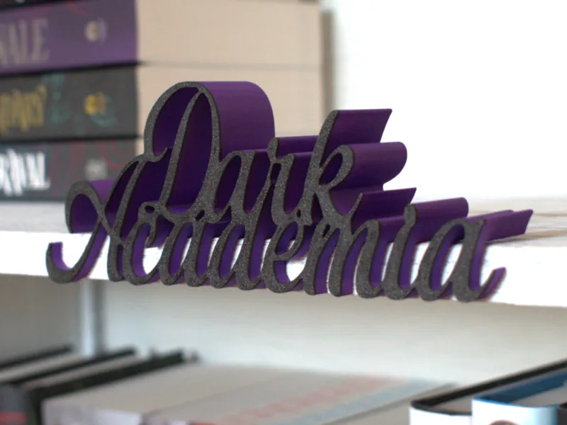 Dark Academia Bookshelf sign with lip
