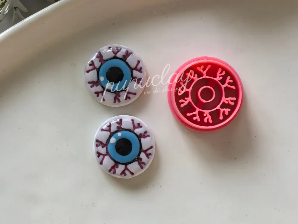 Cortador para modelado: Halloween Evil Eye Polymer Clay Cutter. Referencia del modelo original.