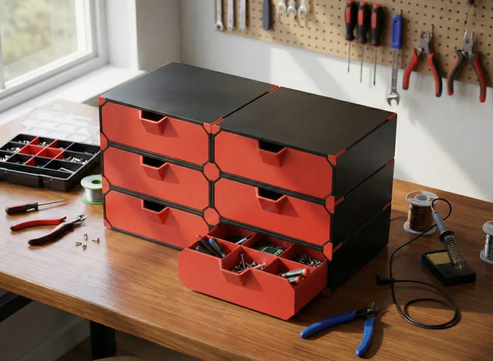 stackable storage box - desk organizer - Free 3D Print Model - MakerWorld