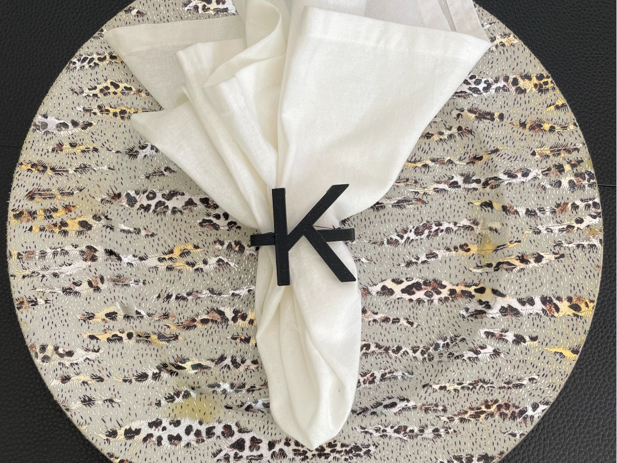 Letter K Napkin ring