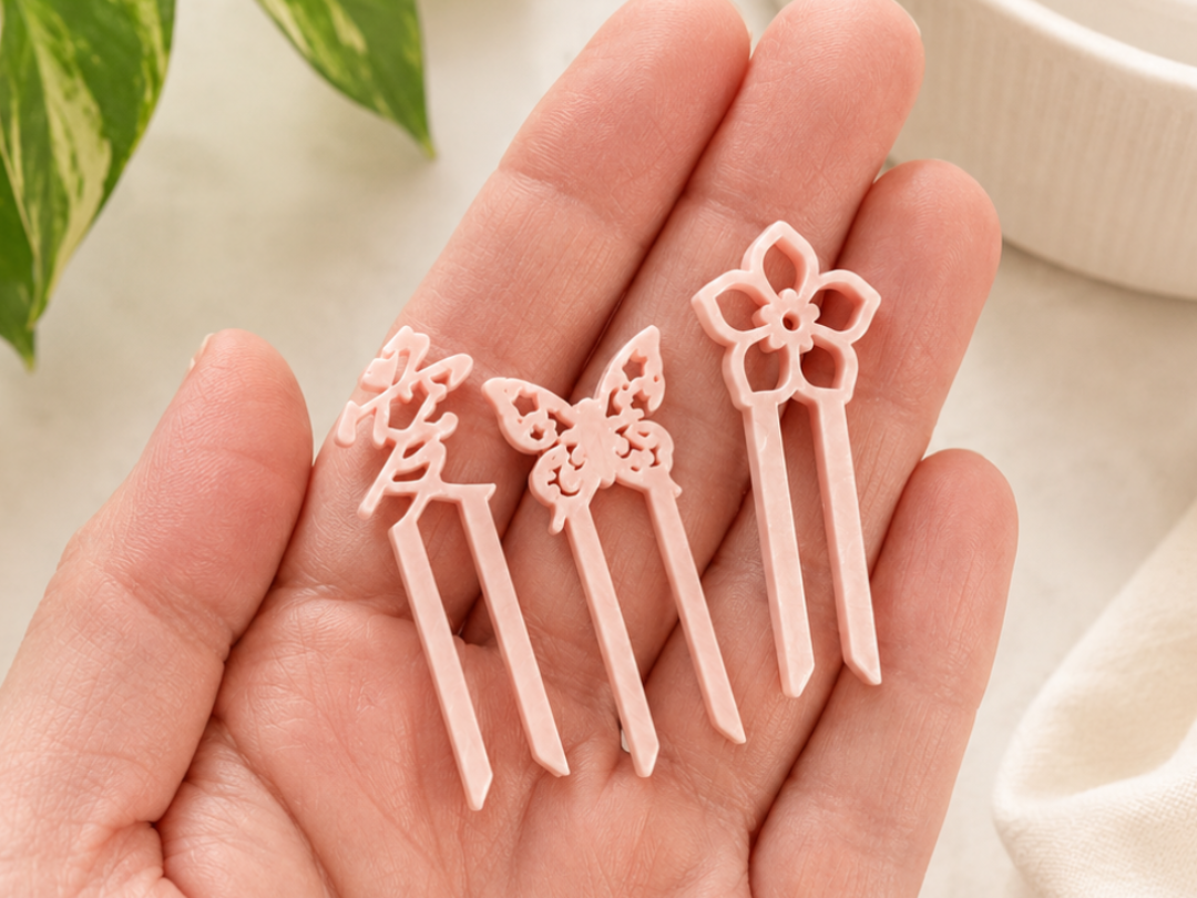Butterfly, Chinese Love & Blossom Propagation Pins - 1