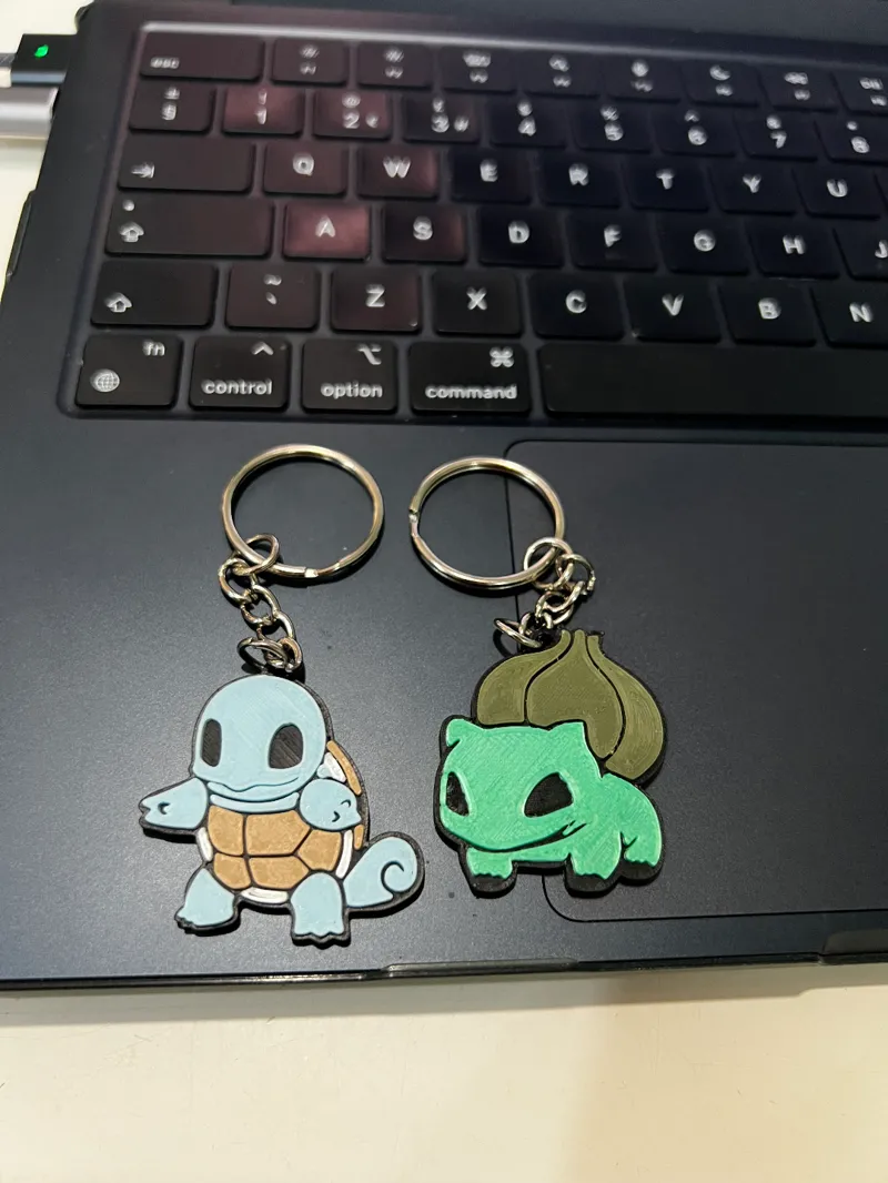 Pokemon Keychains , Squirtle, Pikachu, Bulbasaur, Charmander