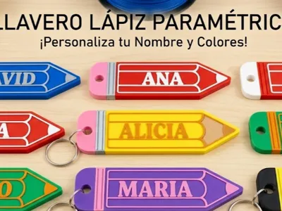 Customizable pencil keychain in fusion360