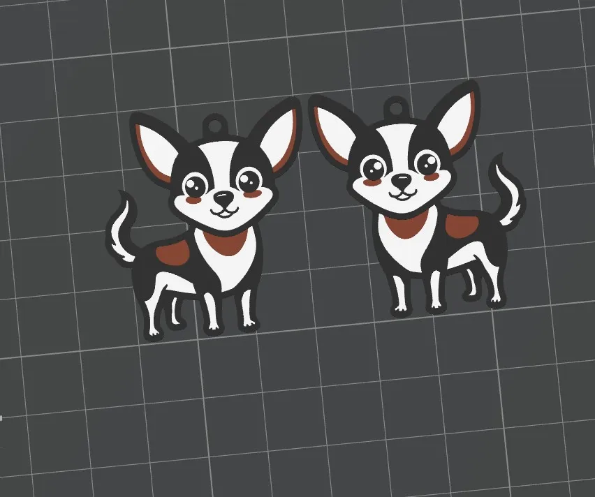 chihuahua dog earrings view 2